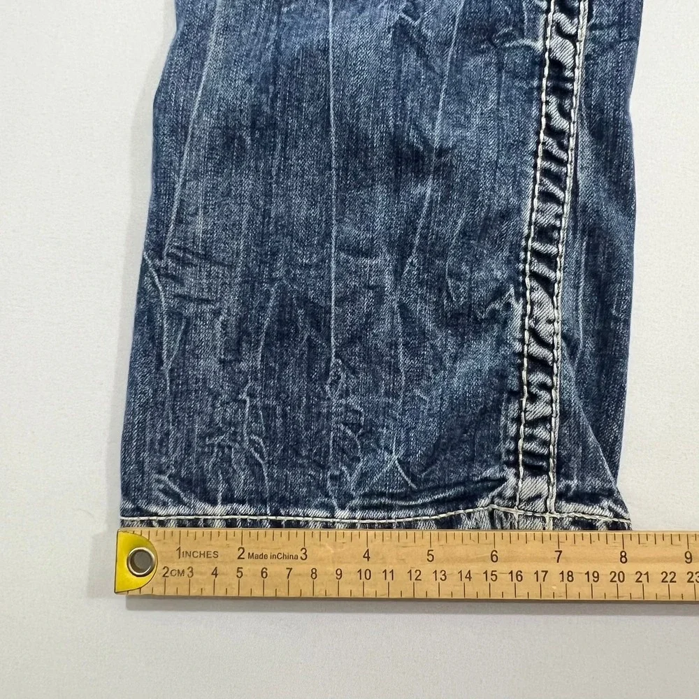 Big Star Liv Bootcut Jeans Distressed Low Rise Blue Denim Womens 27L Fits 29L - Picture 11 of 15